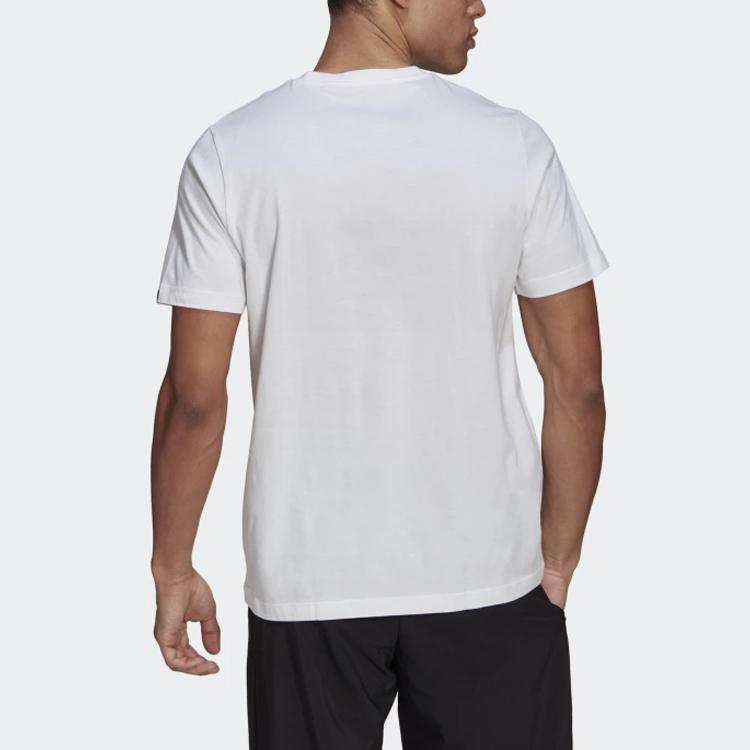Adidas Logo Print Sports Crew Neck T-Shirt Men Tops White GL3700