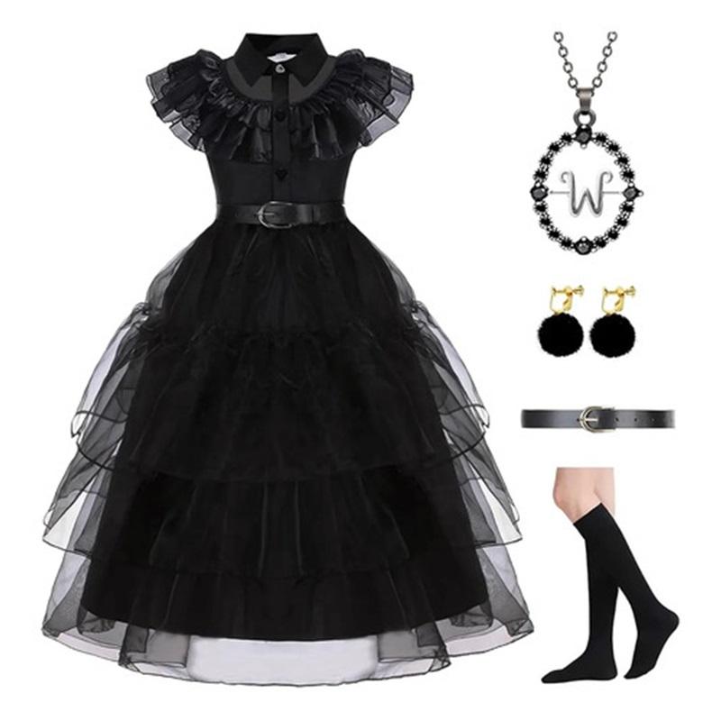 Yuegoo - Girls Black Costume Dress, Halloween Costume