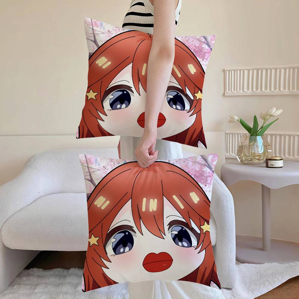 Cute N-Nakano Itsuki Pillow Case Anti-dustmite Pillowcase Invisible zipper silky Sofa cushion cover