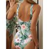 Jednodílný křížový pásek Jednodílné plavky Sexy zeštíhlující potištěné plážové bikiny