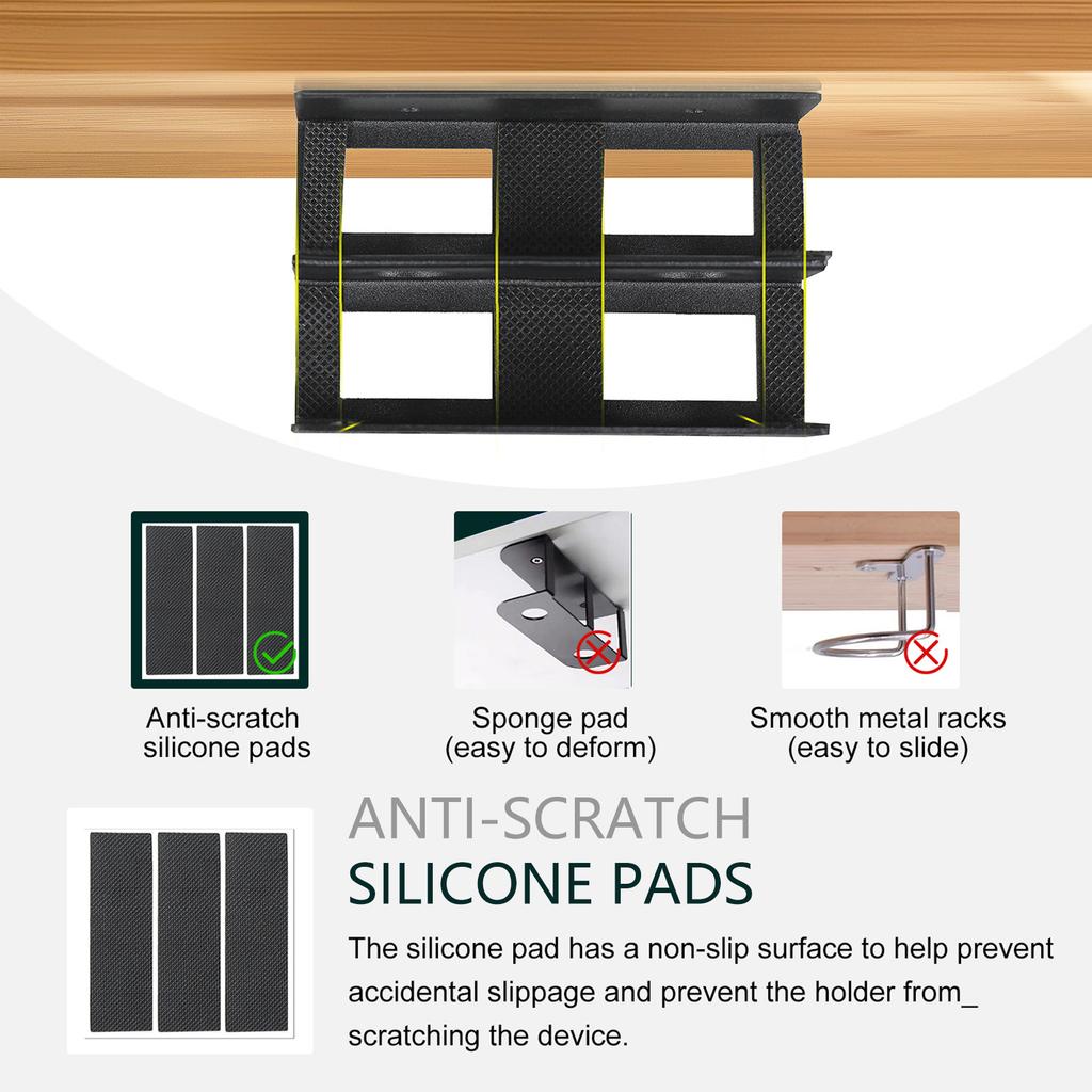 3Pcs Under Desk Laptop Mount Space Saving Organizers Rack Convenient for Laptops Tablets Keyboards and More Use
