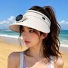 Adjustable Sun Visor Hat Solar Powered Fan Beach Sunshade Hat Portable Outdoor Visor Hat  For Women