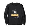 Cat with a Black and White Coat Frustrated Animal Long Sleeve "Thinking Cat." [Animal Friends] Cat, Illustration, T-Shirt