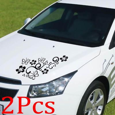 New 2x Butterfly Flower Vinyl Car Graphics Window Sticker Decal Decor