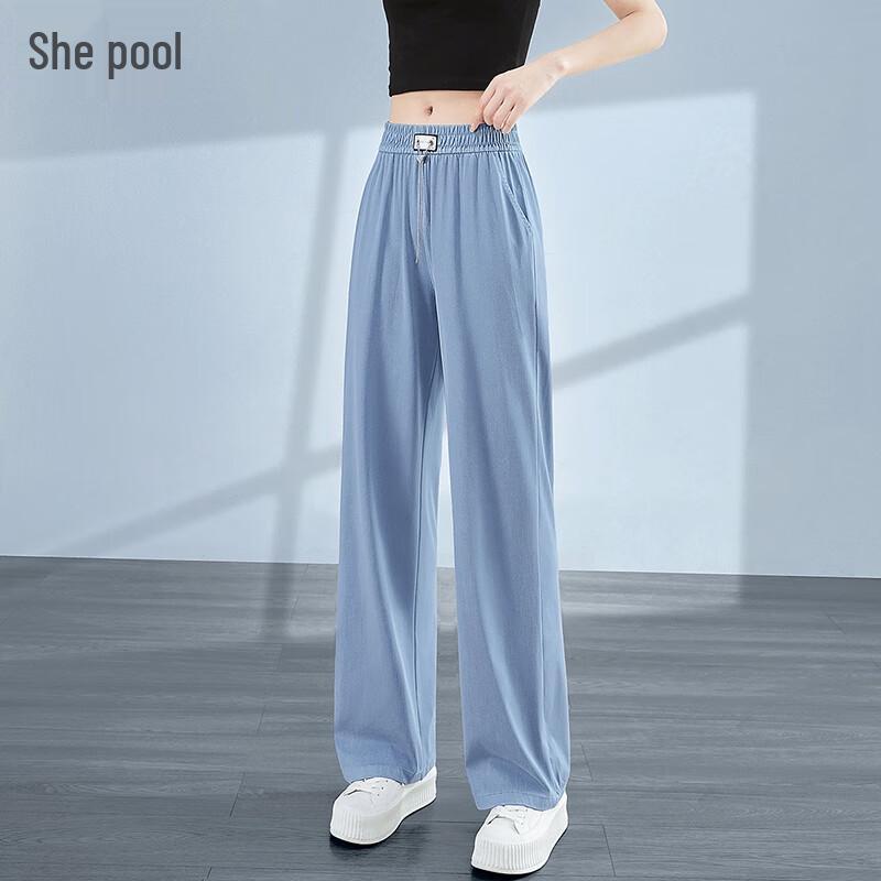 Women s Elastic Waist Wide-Leg Casual Pants XL