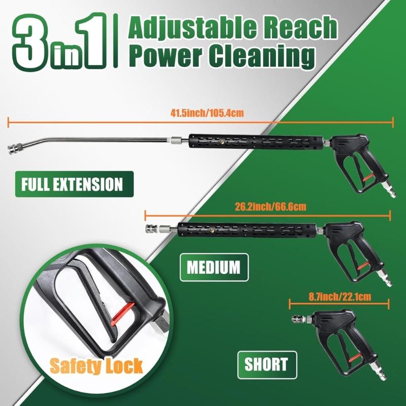 Garden Hose Nozzle High Pressure Water Hose Nozzle Washer Garden Hose Thread for Washing Car Watering Plant Outdoor