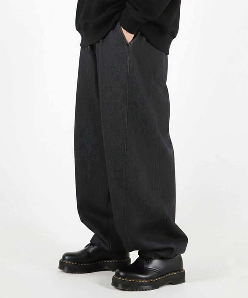 EIGHTVOLUME Ev Balloon Oversized Wide Elastic Denim Pants (Dark Denim)