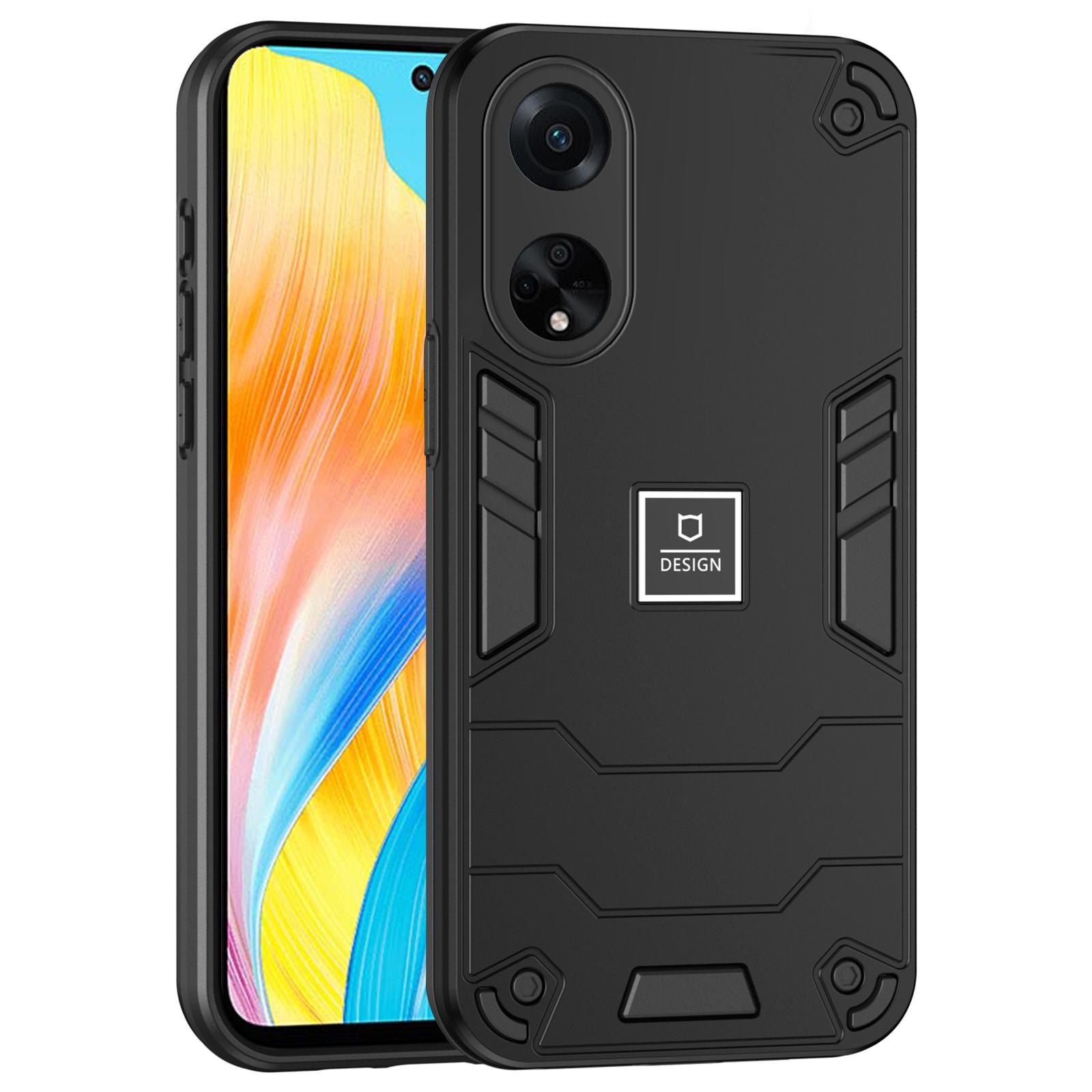 

For Oppo A98 5G/F23 5G/A1 5G Case Hard PC Soft TPU Phone Cover Anti-Fingerprint Black