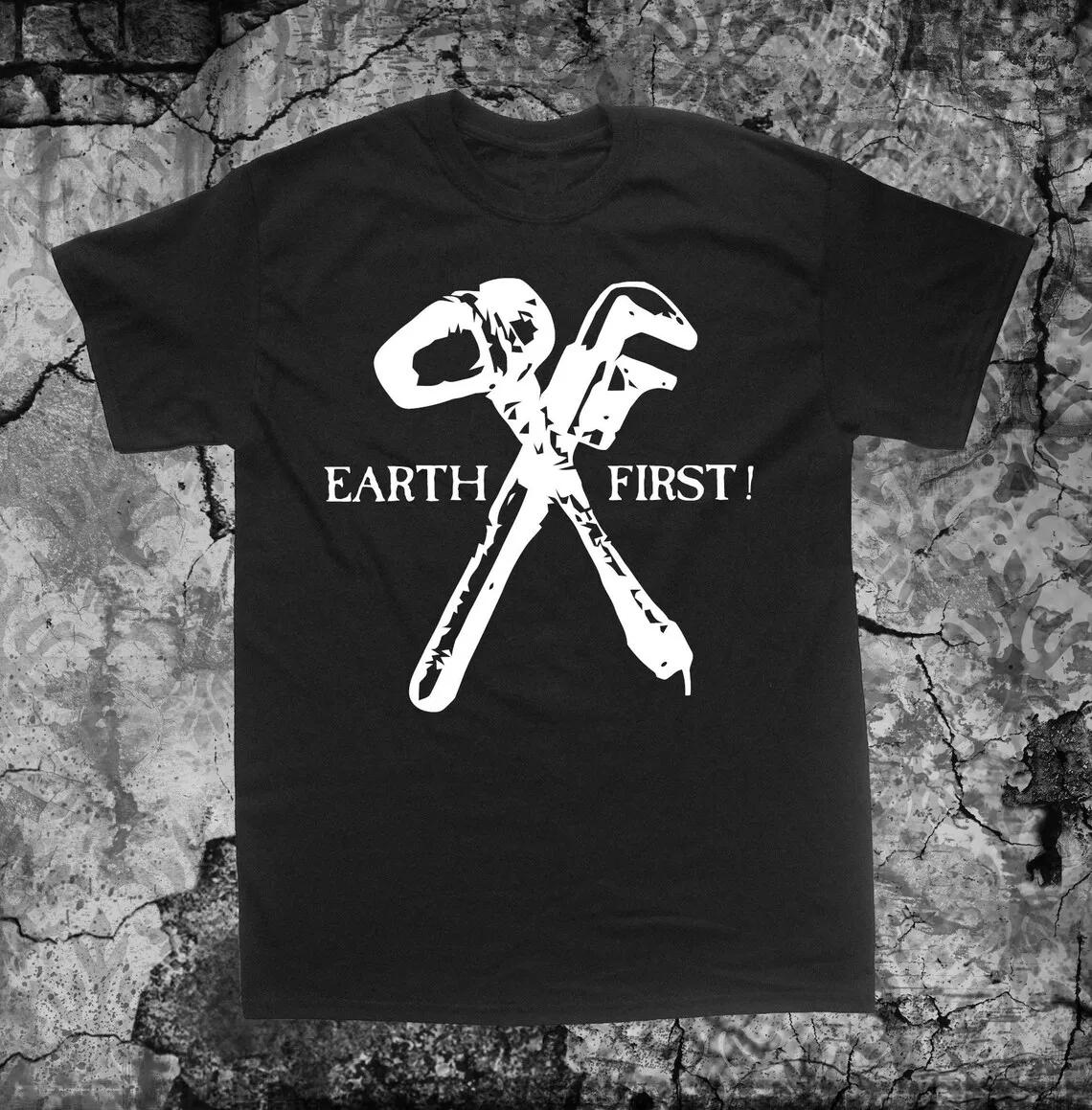 

Earth First Shirt Earth Liberation Front Anarchy Human Anti GovernUnisext Vegetarian Vegan T Animal Plus Size Tops 4XL