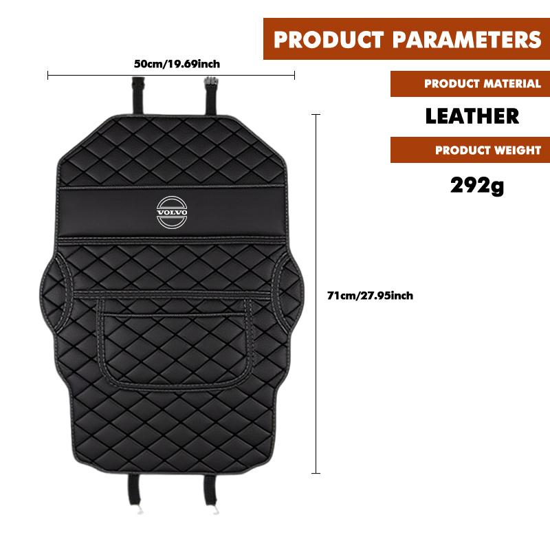 AALU1 Leather Car Back Seat Protector Seat Mud Anti-Child-Kick Pad For Volvo S60 S80 S90 C30 XC40 XC60 XC70 XC90 V40 V60 V90 T6