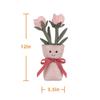 Apricot Lamb Pink Rose Vase Plush Toy for Kids, Soft and Cute, Fluffy Pink Rose Vase for Girls and Boys, 30cm