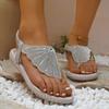 Luxury Women Sandals 2025 Summer Fashion Rhinestones Women Slippers Outdoor Beach Flats Women Casual Clip Toe Sandalias De Mujer