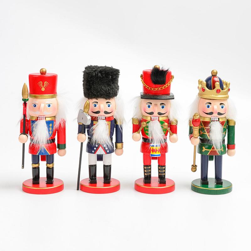 1Pc Wooden Christmas Nutcracker Soldier - Traditional Painted Figurine, Festive Collectible Home Party Decor Ornament