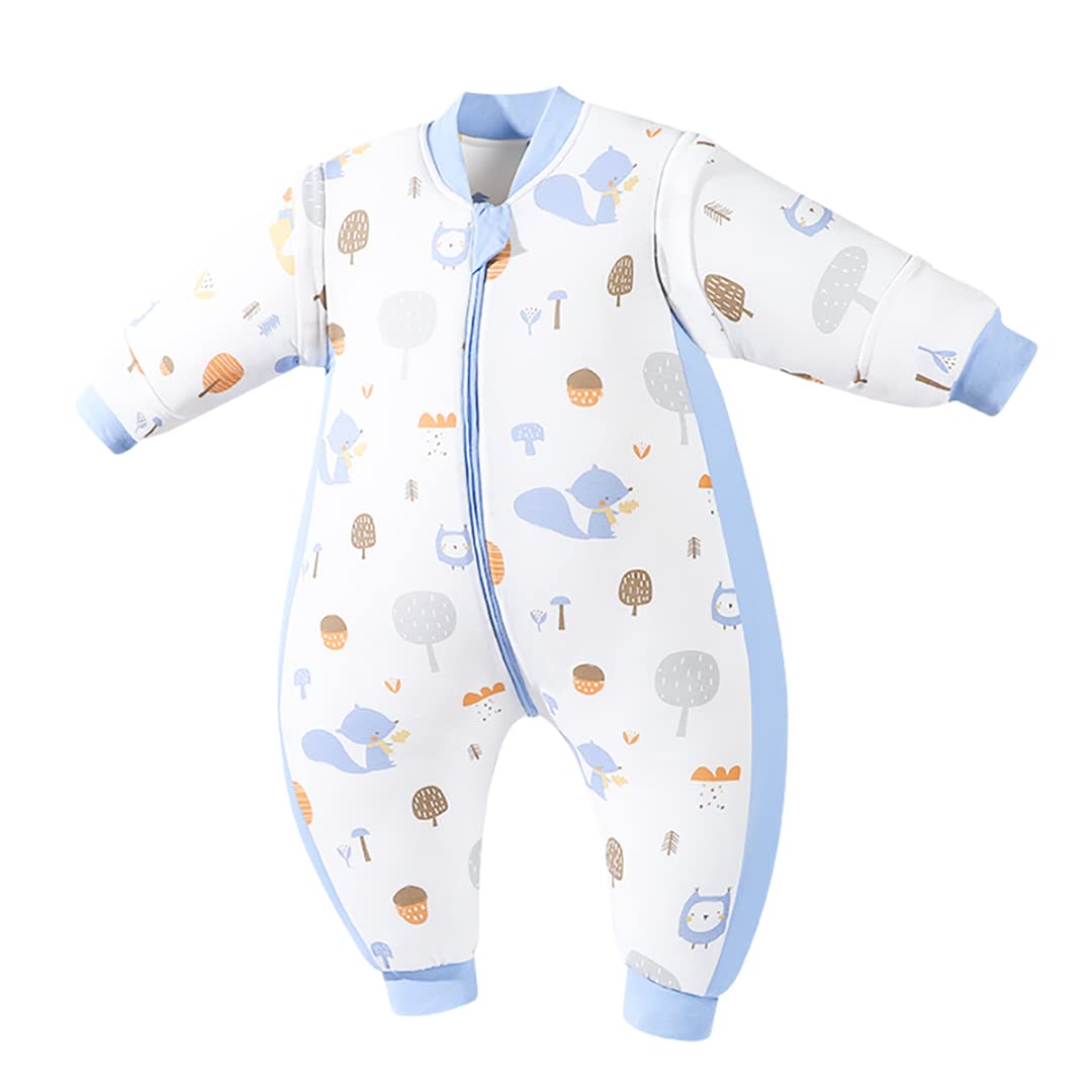 

Baby Winter Fluffy and with Detachable Ages [MOMSMENU] Sleeper, 2.5 Ton, Warm, Cotton, Soft, Sleeves, Cute, 3-5 синий