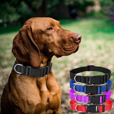 Superweiches, strapazierfähiges Hundehalsband aus Nylon, klassisches, verstellbares Haustier-Hundehalsband mit Schnellverschluss, für kleine, mittelgroße und große Hunde