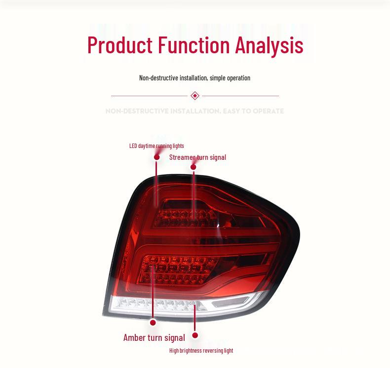 Taillight Assembly with LED DRL & Signal Lights for 2005-2008 Mercedes-Benz ML350/500 W164