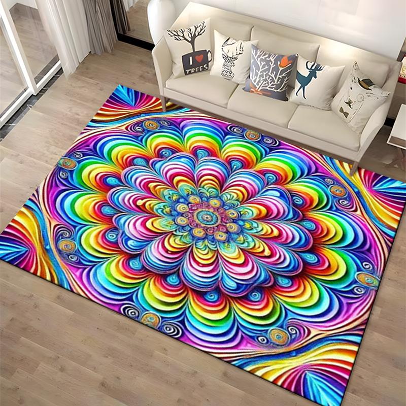 15 Size 3D Mandala Area Carpet Rug for Living Room Bedroom Home Sofa Doormat Decoration,kids Non-slip Floor Mat Gift