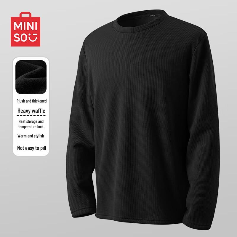 

MINISO Men s Thermal Oversize Long Sleeve T-Shirt 2XL