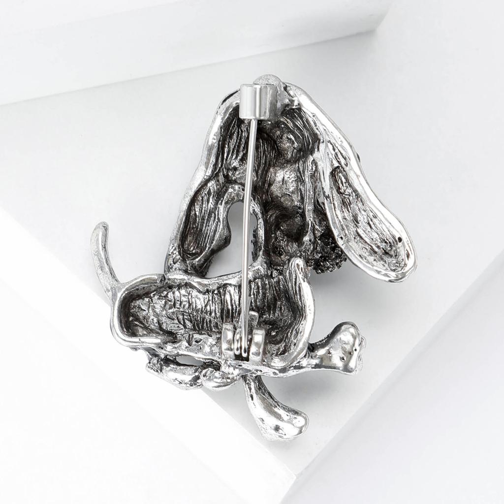 Fashion Enamel Oil Dropping Long Eared Dog Brooch Animal Pin Women'S Dress Suit Accessories Corsage