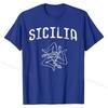 Sicilia Italy Sicily Sicilian Siciliano Italia Italian T-Shirt Printed On T Shirts Faddish Tops T Shirt Cotton Men Casual