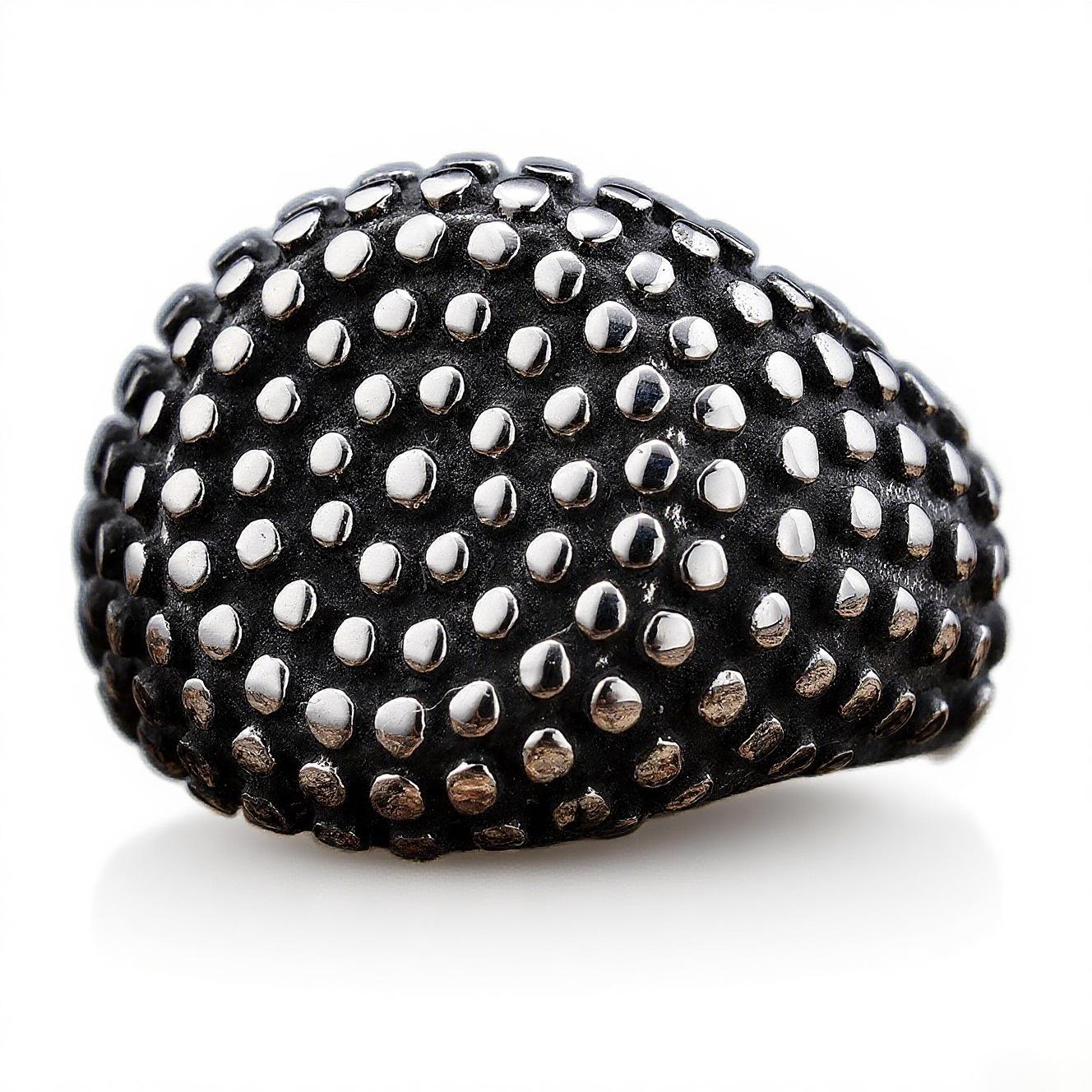 

Кольцо Персонализированное Ретро Круглое Пятнистое Кольцо, Титановая Сталь Панк Локомотив Мужская Клубная Бижутерия 13