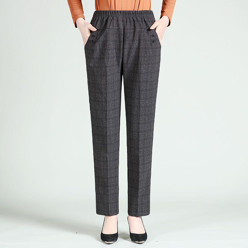 

High-Elastic Non-Iron Straight-Leg Pants for Middle-Aged & Elderly Women XL (90-115 jin)