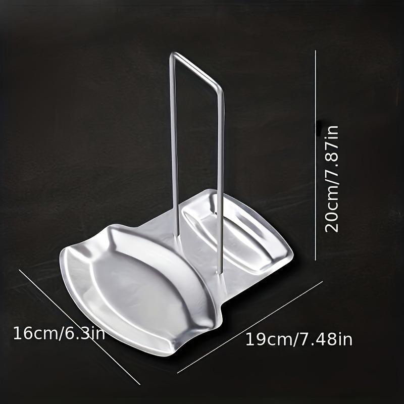 Stainless Steel Pot Lid Rack with Drain Tray | 410 Stainless Steel, No-Drilling Required, Includes Detachable Spoon Rest for Easy Storage in Kitchen