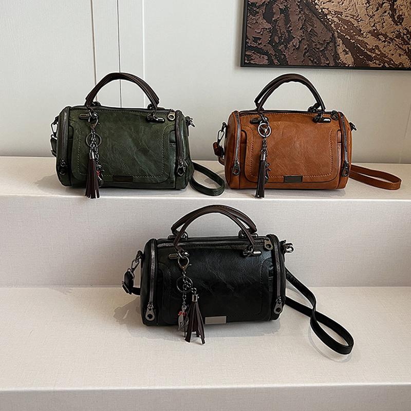 Vintage Shoulder Bag for Women Crossbody Bag with Large Capacity Zipper and Removable Strap