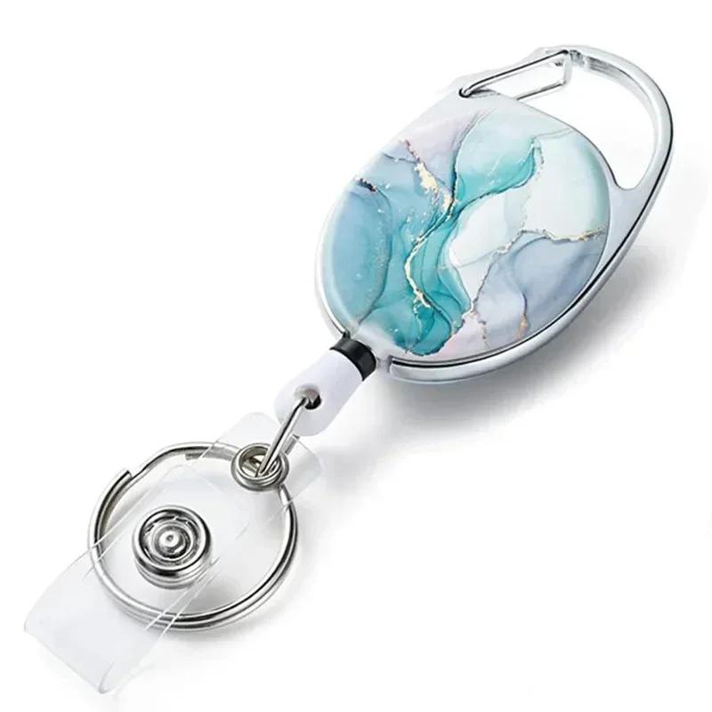 1pc Retractable Badges Holder Nylons Cord Keyrings Quality Retractable Keychains Name Tag Holder Keyring ID Card Key Ring