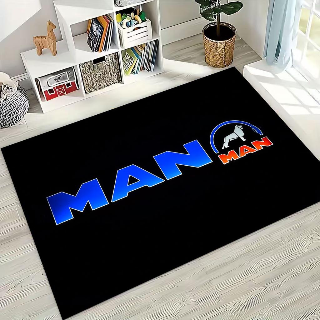 3D Man Truck Logo Motorcycle Carpet Rug for Bedroom Living Room Sofa Home Doormat Decor,Large Kids Play Non-slip Floor Mat