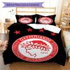 Olympiacos F.C Juego de Ropa de Cama Colcha Funda de Colcha Funda de Almohada Decoración del Hogar Regalo de Cumpleaños (1 * funda nórdica + 2 * fundas de almohada, sin núcleo)