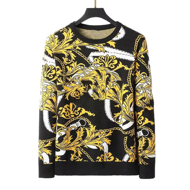 Men's Cashmere Sweater - Round Neck Bee Pattern Knitwear, High-Grade Warm Autumn/Winter Pullover