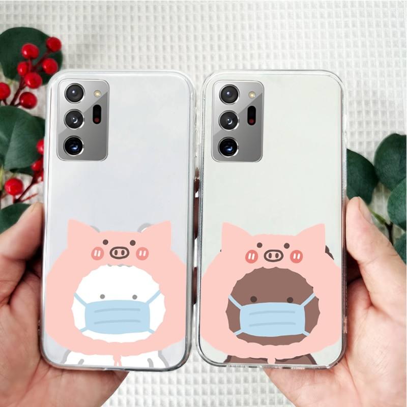 

Милый чехол для телефона с животными для Samsung S20 S22 S30 S10 E 20 Fe Note 10 Pro A12 A42 A71 A91 M32 Прозрачный чехол Galaxy S10