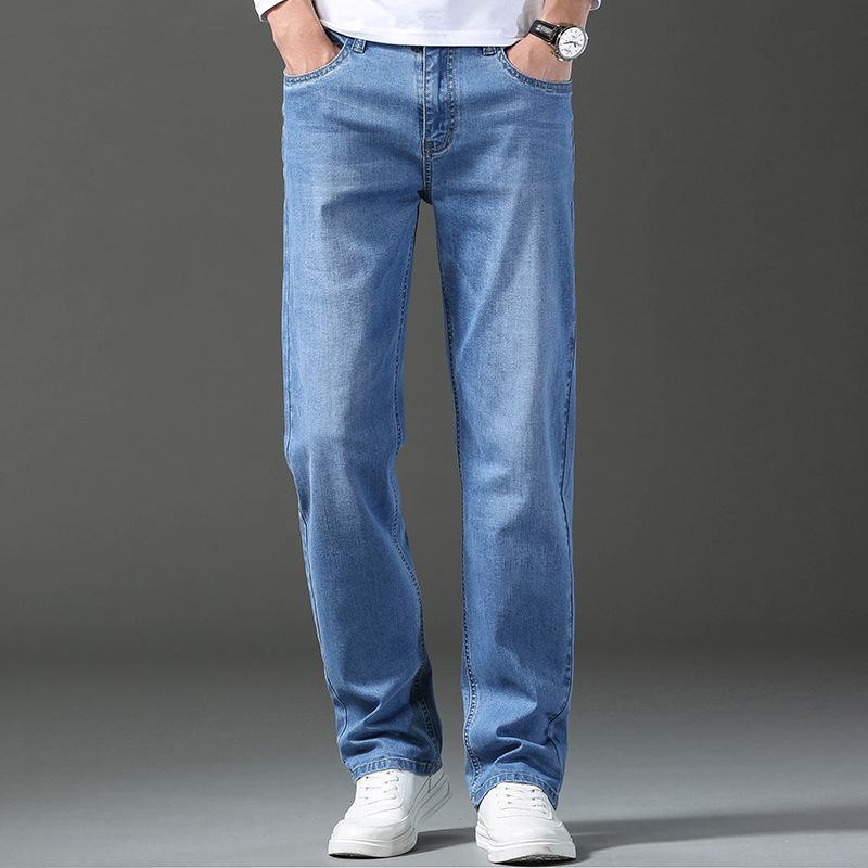 2023 Men's Slim Fit Straight Jeans: Printed, Dyed, Embroidered, and Comfortable Casual Pants
