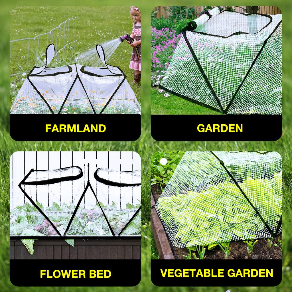 Garden Plant Cover Foldable Garden Accelerator Plants Cover with Two Air Hole Garden Row Plants Mesh Cover for Freeze Protection