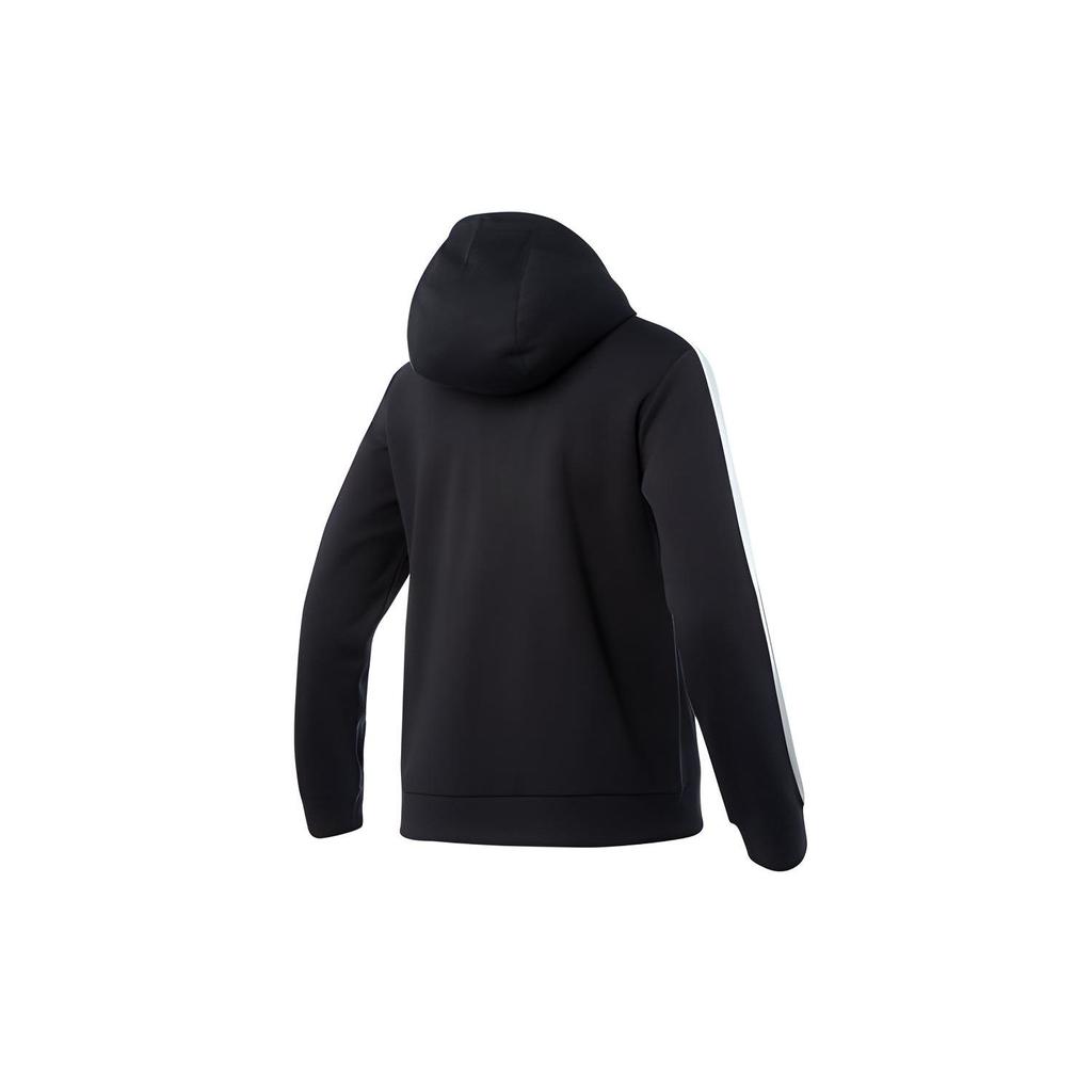 Li Ning Training Series Casual Sports Hooded Cardigan Sweatshirt Women Outerwear Standard-Black AWDQ314-1