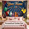 Music Guitar (252) Theme Wall Tapestry Customized With Name Text Personalized Hanging Tapestry For Bedroom Living Room Decor