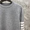 Round Neck Unisex Wool Sweater - Trendy Two-Button Four-Bar Design for Autumn/Winter