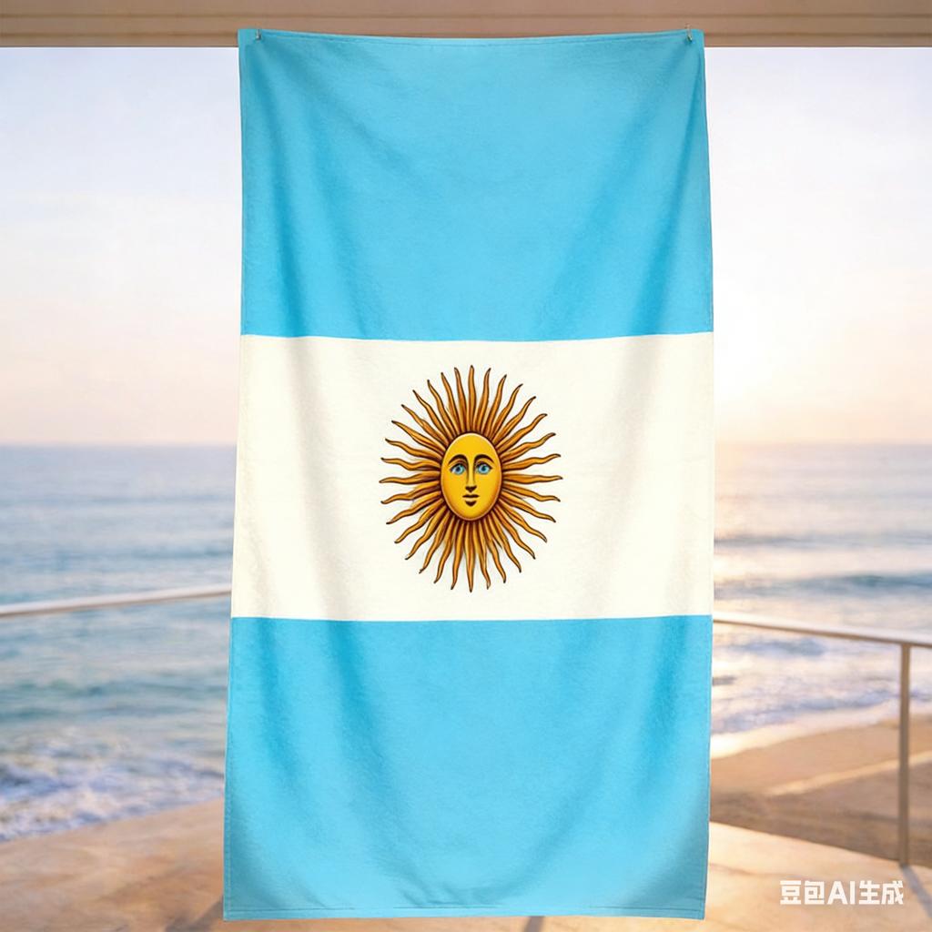 Argentina Flag Beach Towel Quick Dry Sand Free Beach Blanket for Travel Swimming Pool Camping