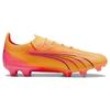 PUMA Ultra Ultimate Men Round Toe Lace Up AG Short Rubber Studs FG Long Rubber Studs Wear Resistant Soccer Cleats Yellow Black 107744-03