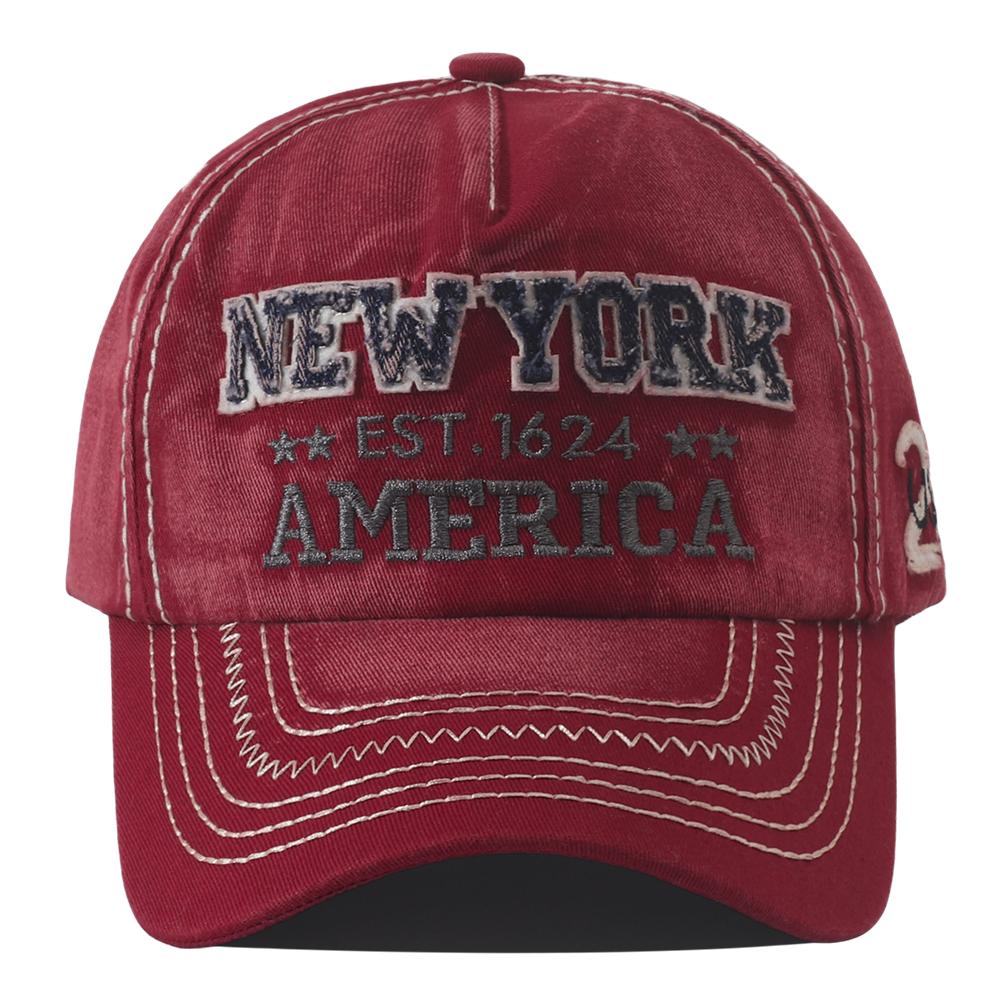 Vintage Washed Cotton Baseball Cap Men Women New York Embroidered 5 Panel Duckbill Hat Fashion Spring Summer Sunscreen Caps