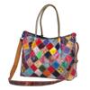 Leather Women'S Bags, Snake Pattern Contrasting Color Cowhide Hand-Splicing Design, Large Capacity Crossbody Women'S Shoulder Tote Bag