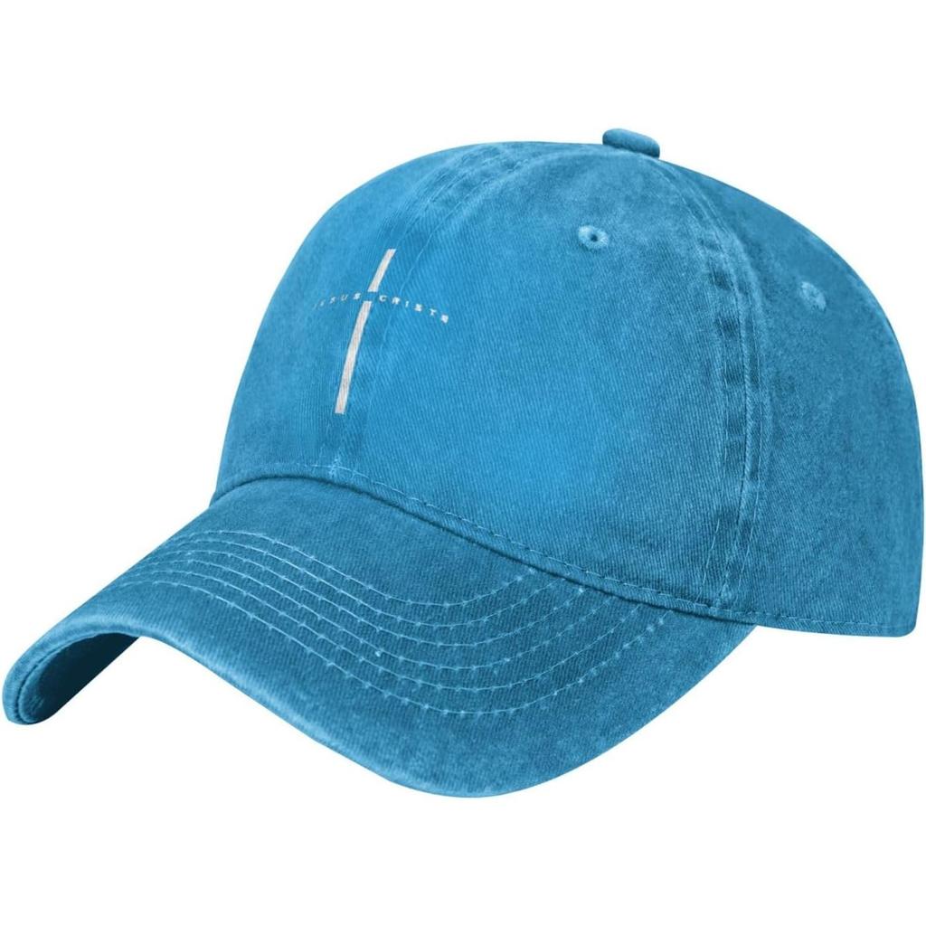 Christian Cross Baseball Cap Washed Cotton Dad Hat Low Profile Adjustable Unisex Sun Hat