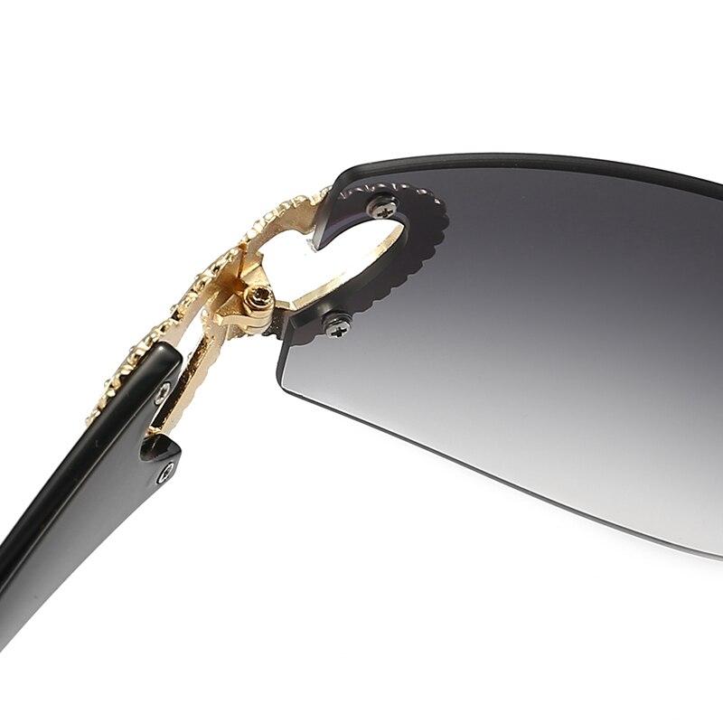 Women Fashion Trend Sunglasses Rimless One Piece Luxury Sunglasses Driving Travel Glasses