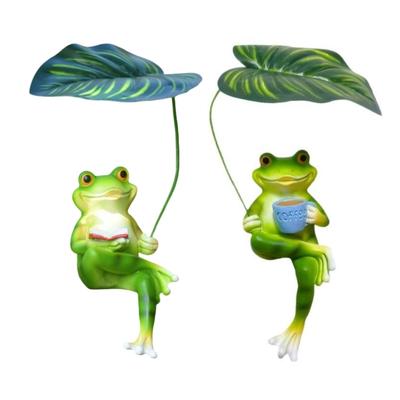 Statue di Rane per Giardino in Miniatura, Figurini di Animali in Resina per Decorazioni Esterne su Prato e Giardino, Centrotavola Nordici, Regalo
