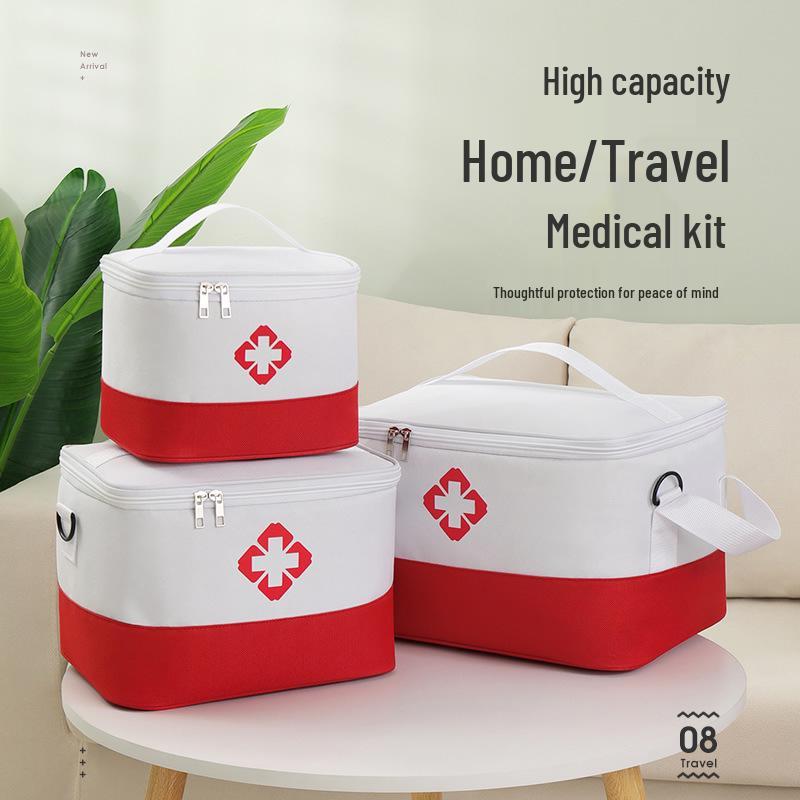 Comprehensive First Aid Trauma Kit with Medicine Cabinet for Home and School Use
