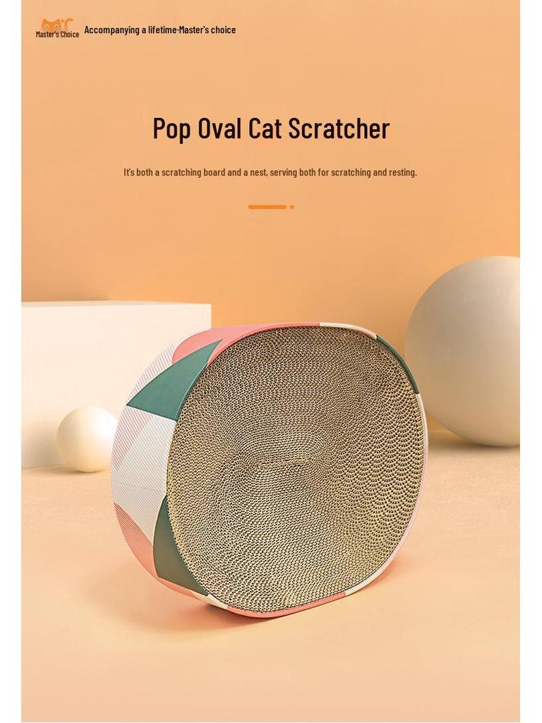 Oval Cat Scratching Bed with Corrugated Paper for Kittens