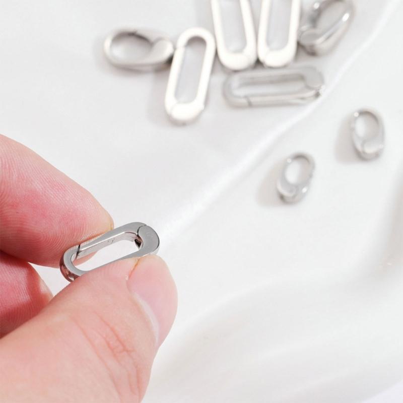 Set mit 9 eleganten ovalen Hummerklauenverschlüssen Edelstahl Schmuckverschlüsse Sichere Federringverschlüsse für Accessoires
