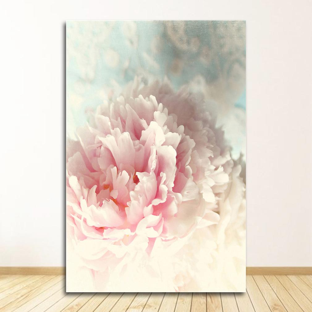 Malba na plátně Nordic Decor Elegantní Pivoňka Květinová fráze Plakát a tisk Nástěnný obraz do obývacího pokoje Domácí dekorace