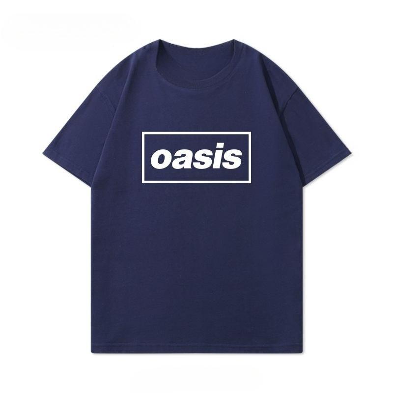 

Футболки с принтом Oasis Oasis, с коротким рукавом для мужчин и женщин, чистый хлопок, ретро-рок, свободная база, повседневный летний тренд 4XL